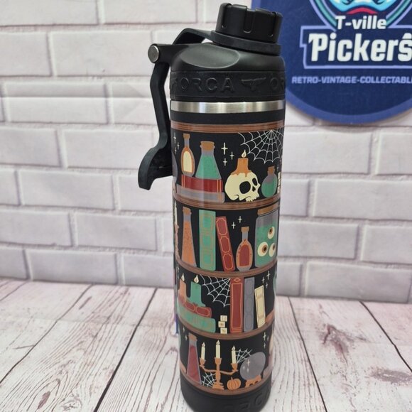 ORCA Hydra 22oz Haunted Library Water Bottle Whale Tail Carry Handle - Picture 2 of 10